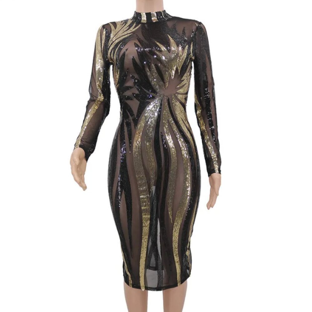 Jainmy Martinez Sheer Sequin Cocktail Dress 4XL - Picture 8 of 8